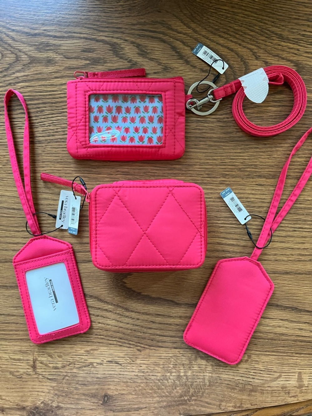 Vera Bradley 5 Piece Travel Set includes Peacock Pink NWT